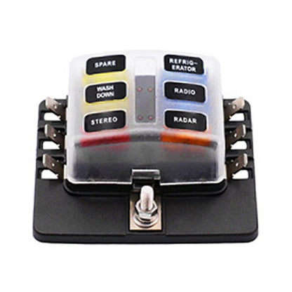 6 Way ATO ATC Blade Fuse Box Holder Cover for Car Boat Bus UTV
