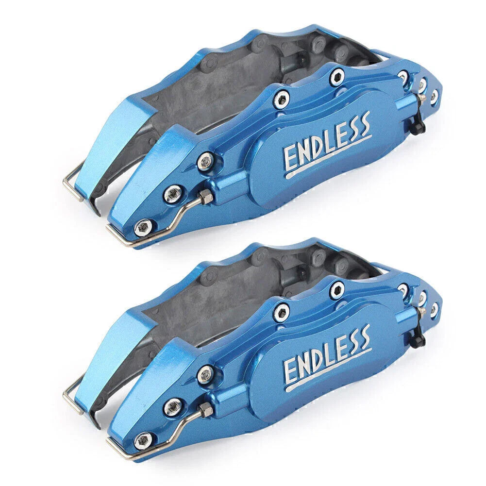 4 x 10.5" Metal 3D Endless Universal Front Brake Caliper Covers Blue
