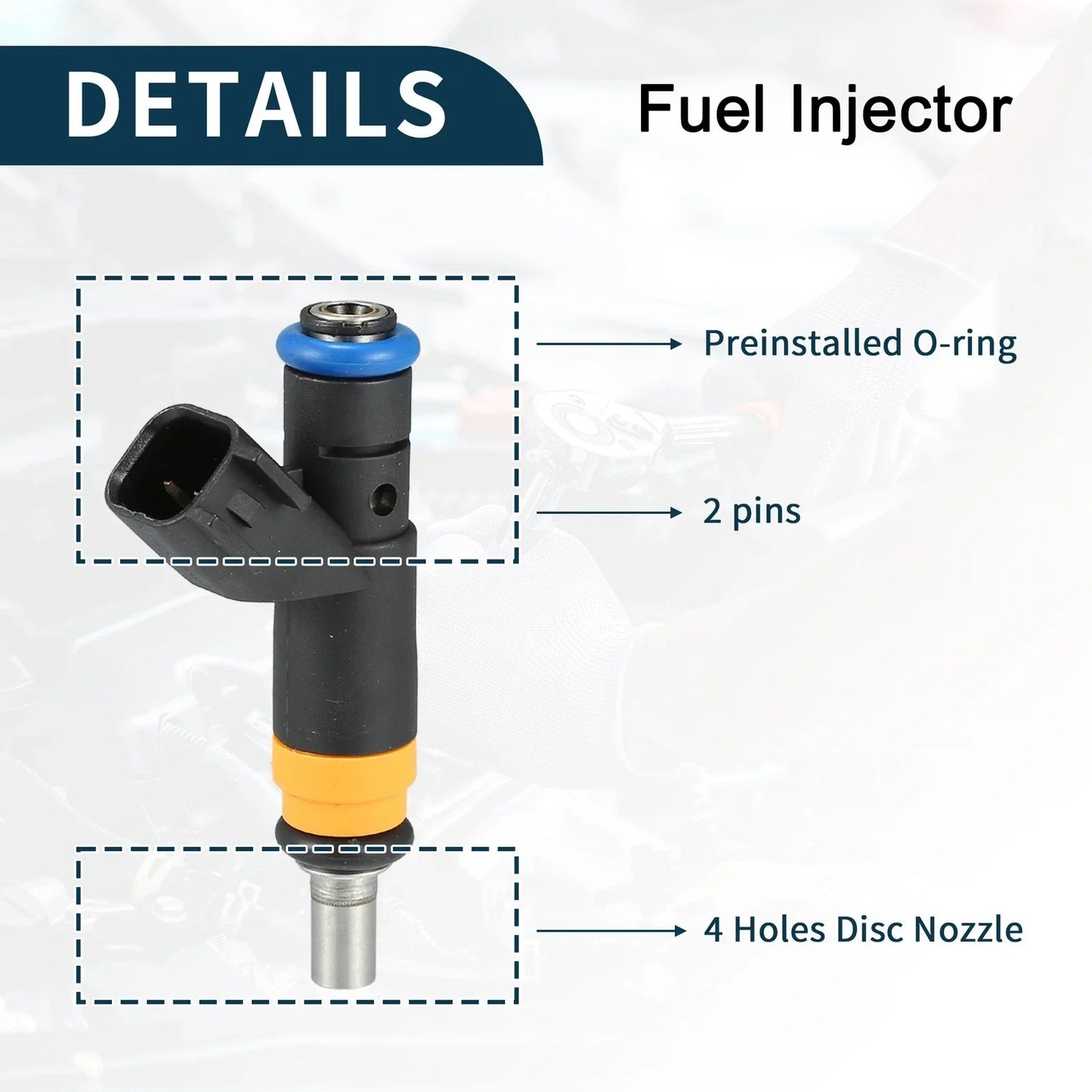 Fuel Injector 8 x No.4591851AA for Dodge Ram 1500 (2008) 4.7L 5.7L Black