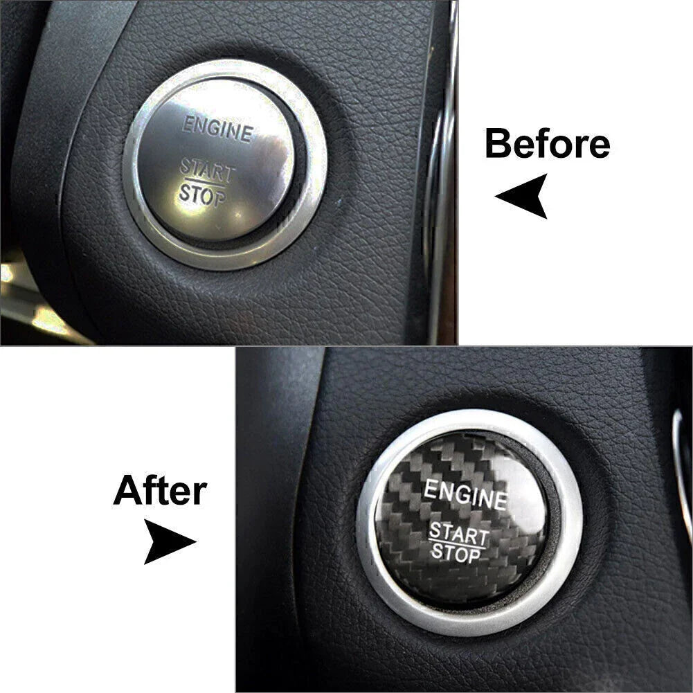 Carbon Fiber Engine Start Stop Button Cover for Mercedes A B C E GLE GLC CLA
