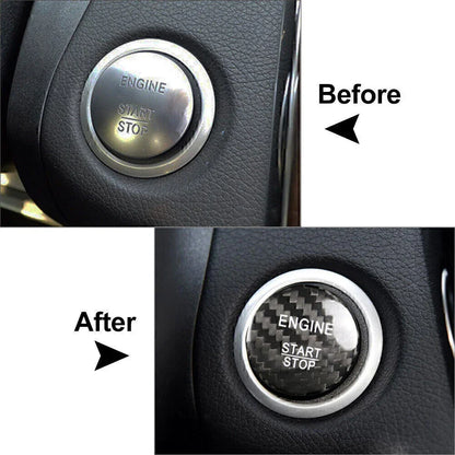 Carbon Fiber Engine Start Stop Button Cover for Mercedes A B C E GLE GLC CLA