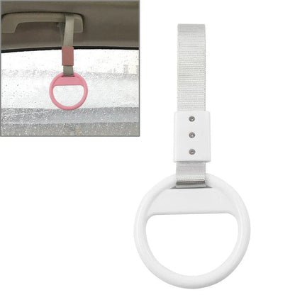 Silver & White Round Ring Train Bus Handle Hand Strap Drift Charm Tools