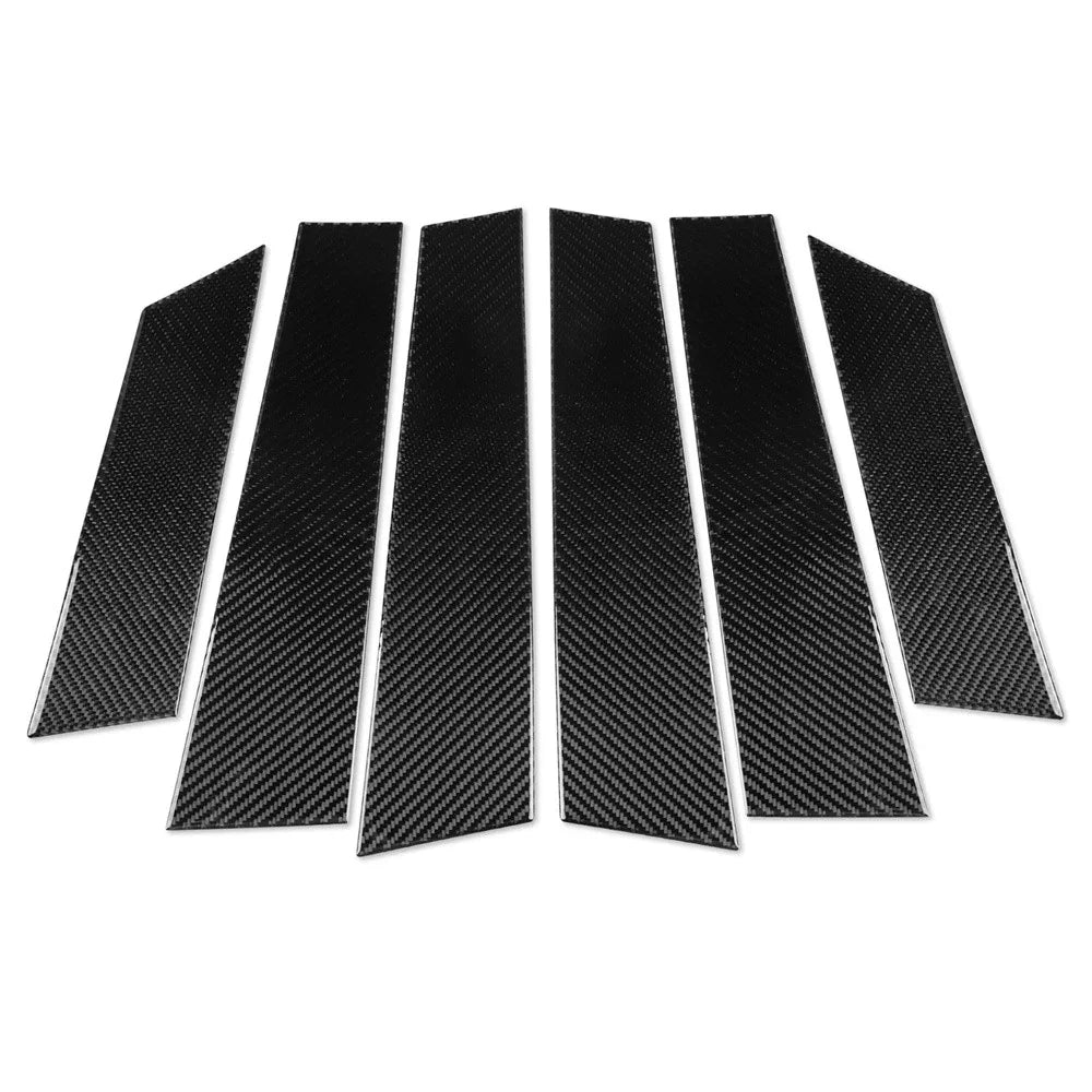 6 x Carbon Fiber Door Window B Pillar Cover Trim for BYD Seal (2022-2025)