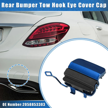 Rear Bumper Tow Hook Eye Hole Cap for Mercedes-Benz C63 Sedan (2015-2021) Blue