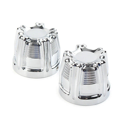 Chrome Front Cut Axle Nut Cap Covers for Harley Softail Touring Street Glide