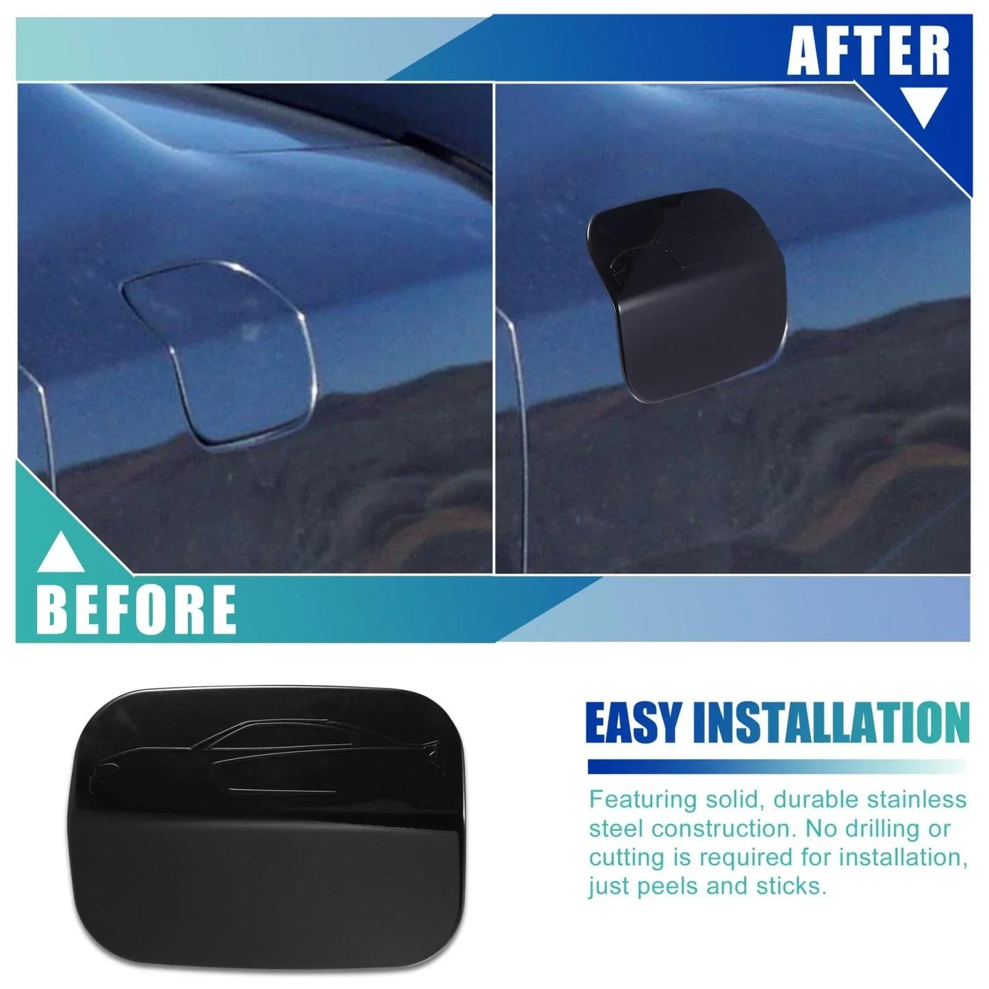 Black Fuel Tank Cover for Dodge Charger (2011-2021)