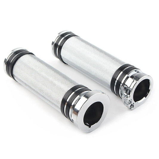 1'' Chrome Handlebar Grips for Harley Sportster, Dyna, Softail, Touring