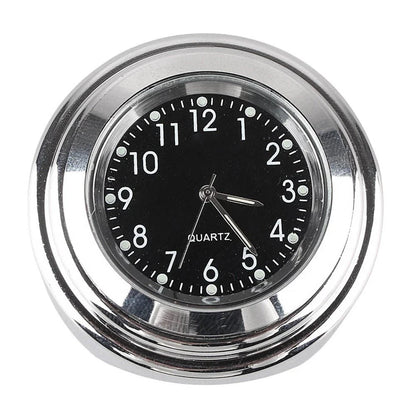 1x 7/8" Digital Clock Time Gauge for Motorcycle Handlebar - Silver