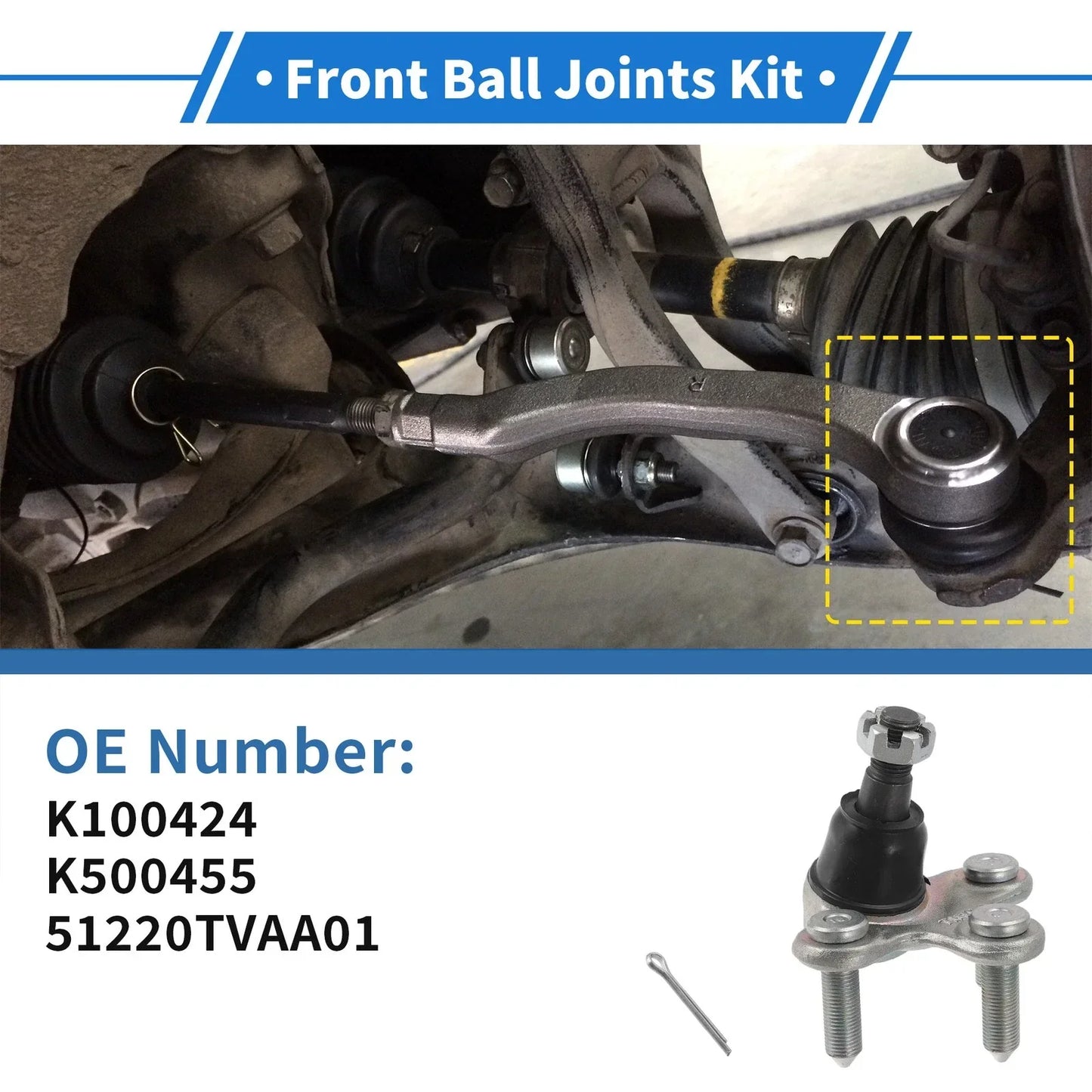 2 x Front Lower Ball Joints for Honda Accord (2017-2022)