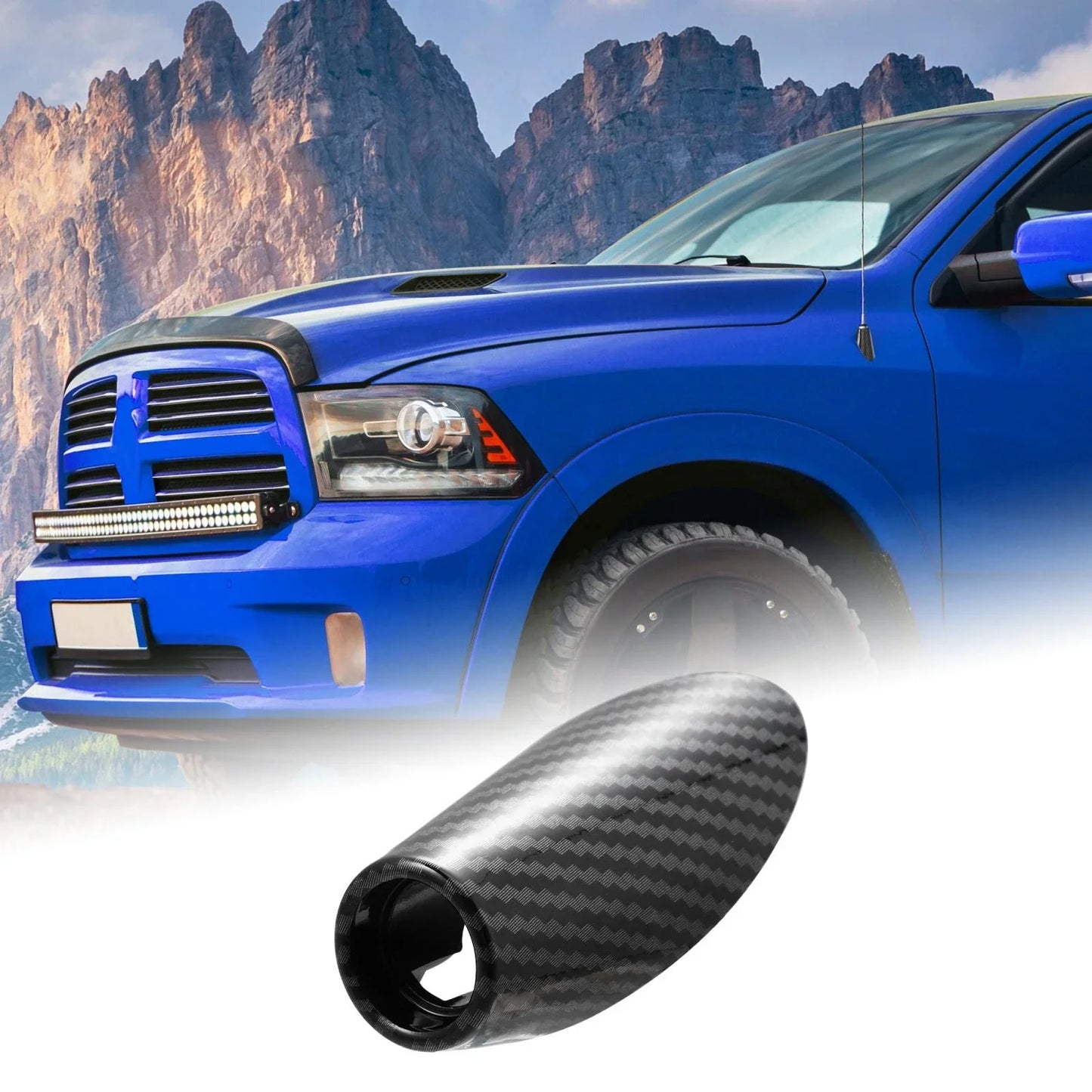 Antenna Base Cover for Dodge RAM Carbon Fiber Pattern Black