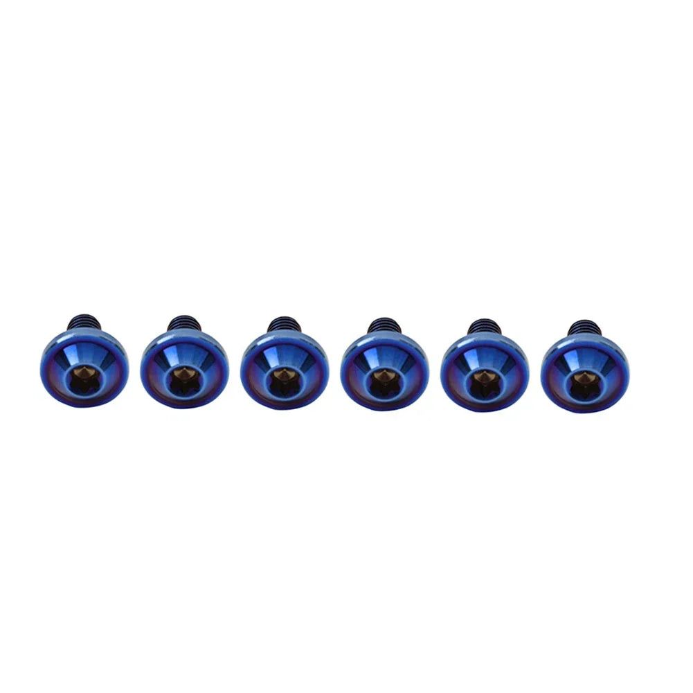 6 x M6x15mm Titanium Alloy Torx Head Bolts for Bike Motor - Blue