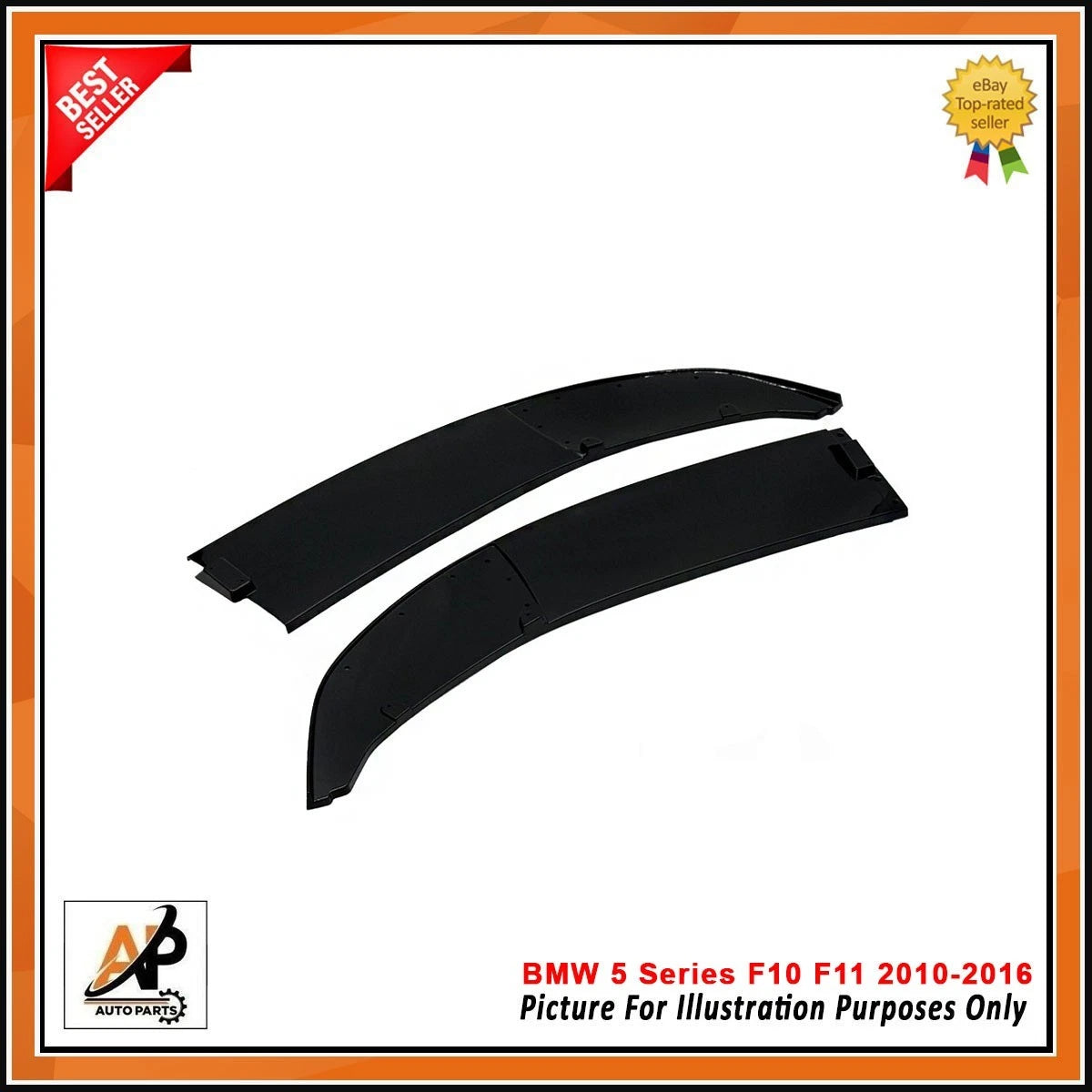 Front Bumper Splitter Lip M Sport Gloss Black for BMW 5 Series F10 F11 (2010–2016)
