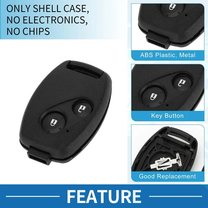 2 x Keyless Entry Remote Key Fob Shell Case for Honda Civic (2006-2013)