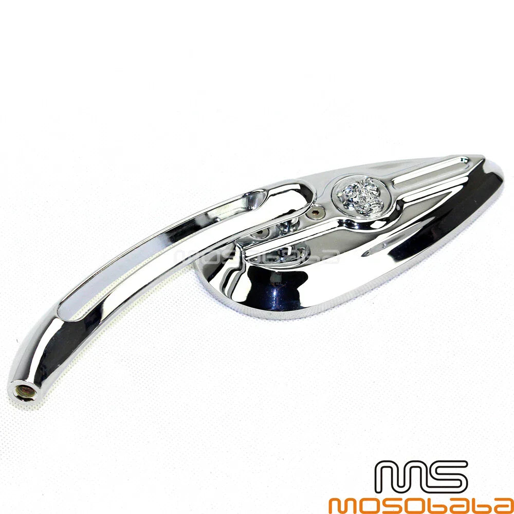 Chrome Skull Rear View Mirrors for Honda Shadow Spirit VT750 (2001-2007)