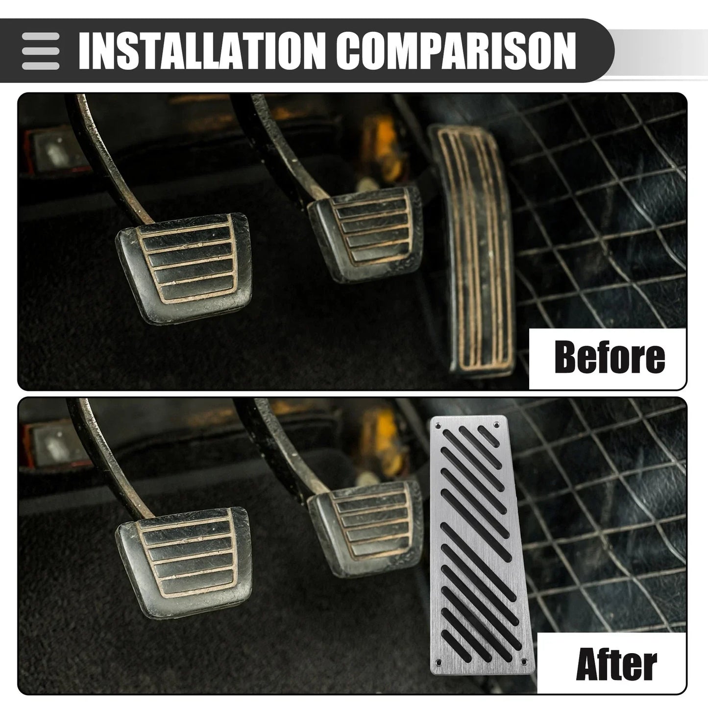 Rest Pedals Pad Cover Replacement for Mercedes Benz Smart Fortwo (2009-2014)