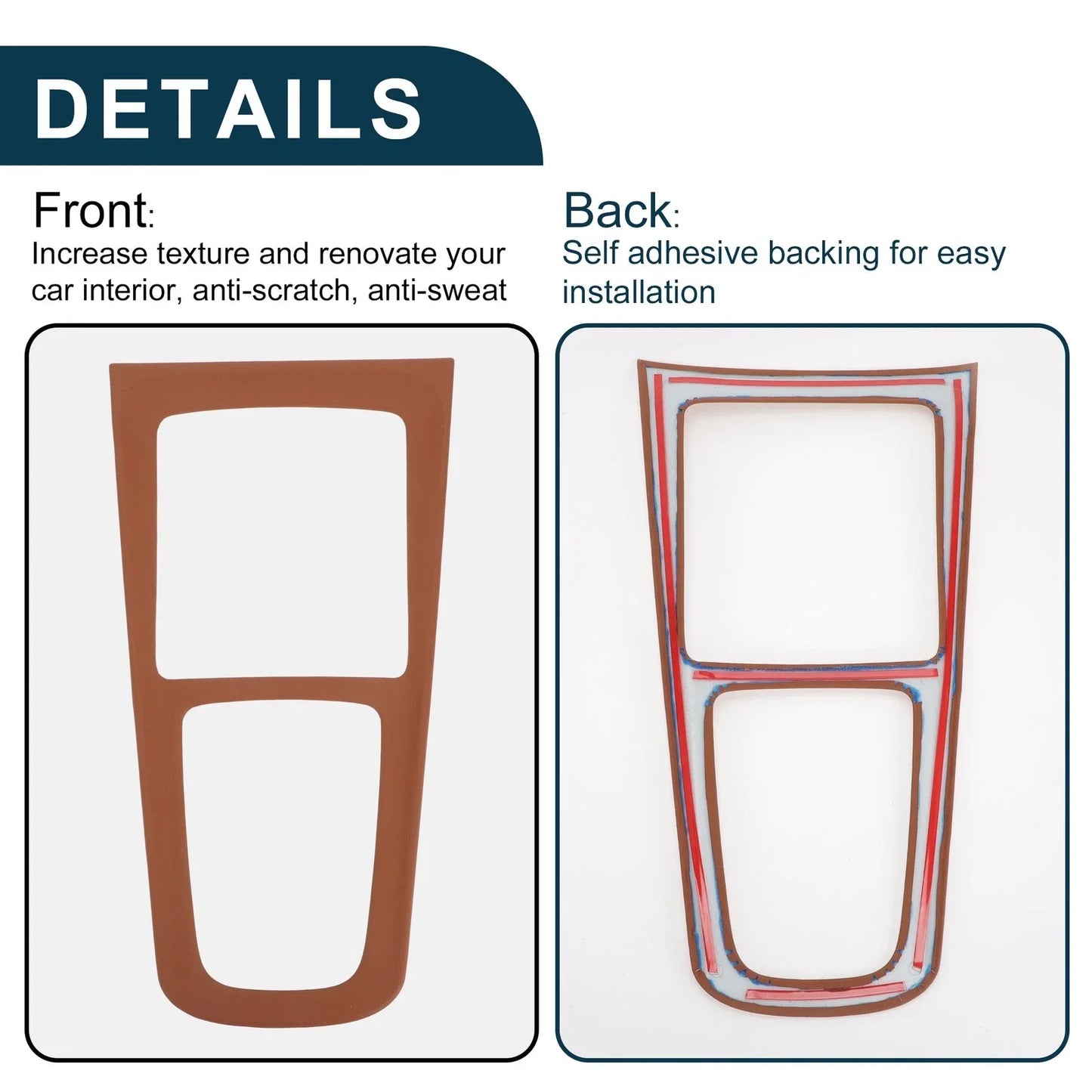 Center Console Panel Sticker for Mercedes-Benz GLA GLB EQA EQB 2020-2024 Brown