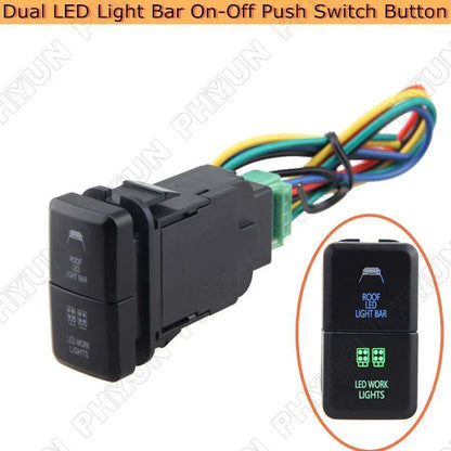 12V Dual LED Light Bar Switch for Toyota