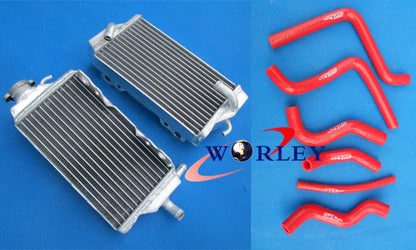 Aluminum Radiator + Red Silicone Hose for Honda CR125R (2000-2001)
