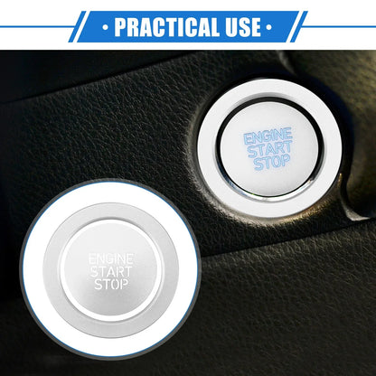 Engine Start Stop Button Cover Kit for Hyundai Sonata (2020-2023) Silver Tone
