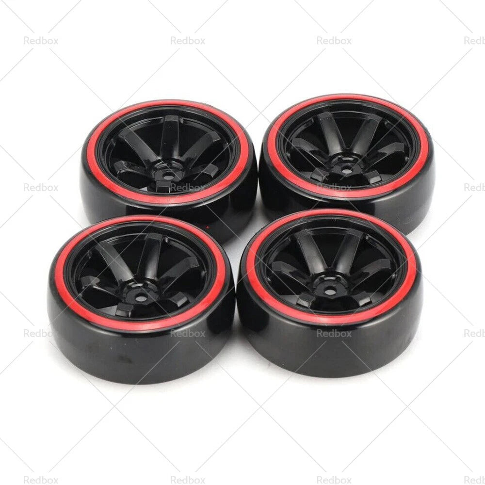 4pcs Hard Plastic Tire Wheels for 1/10 RC Drift Cars
