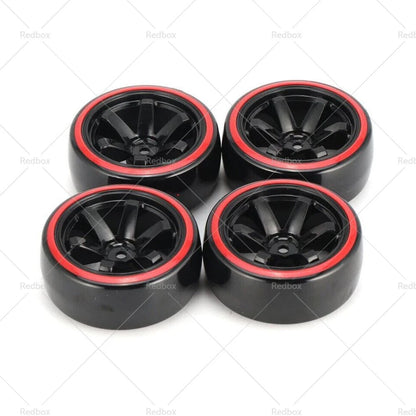 4pcs Hard Plastic Tire Wheels for 1/10 RC Drift Cars