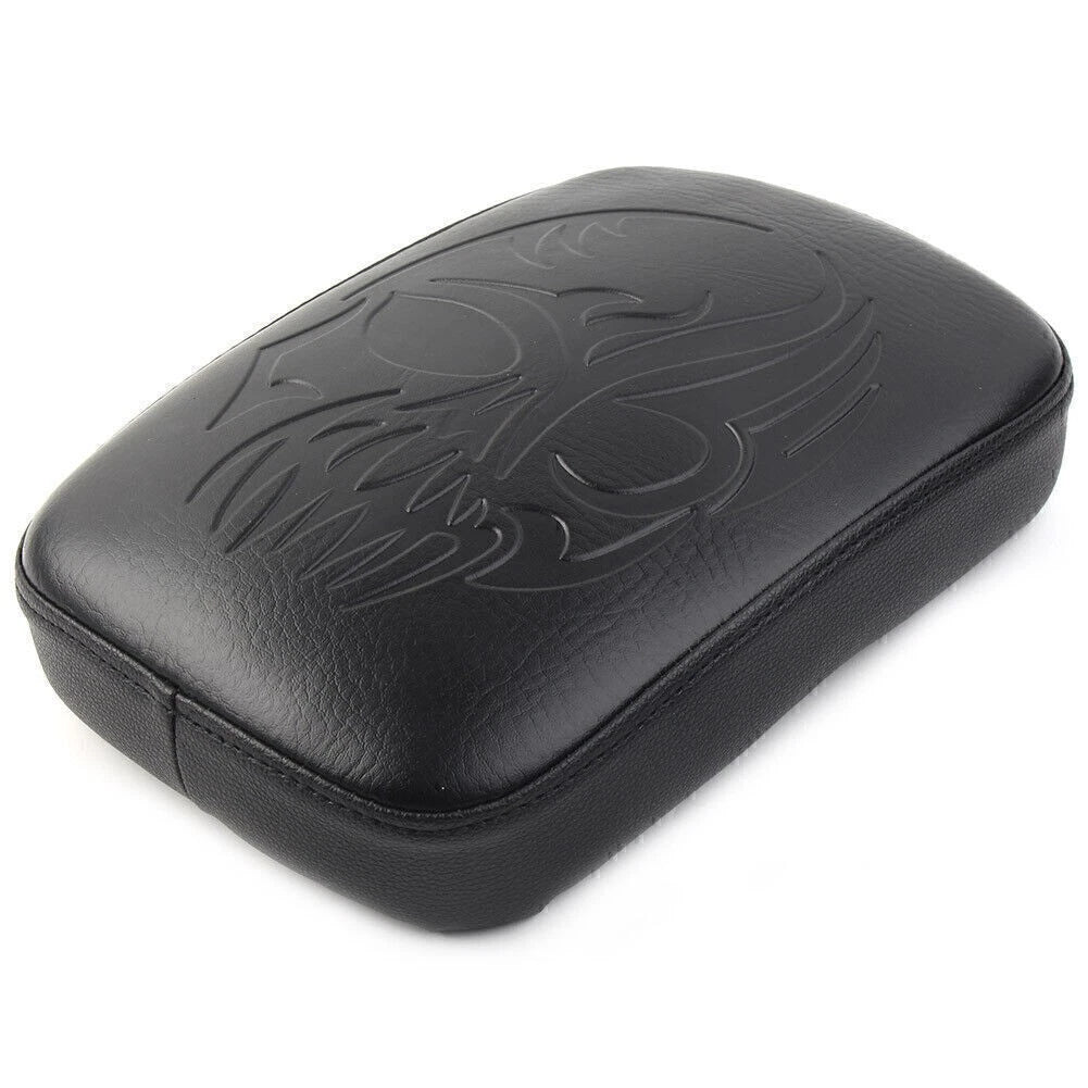 Black Rear Passenger Pillion Pad Seat for Harley Bobber Sportster