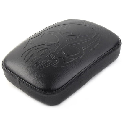 Black Rear Passenger Pillion Pad Seat for Harley Bobber Sportster
