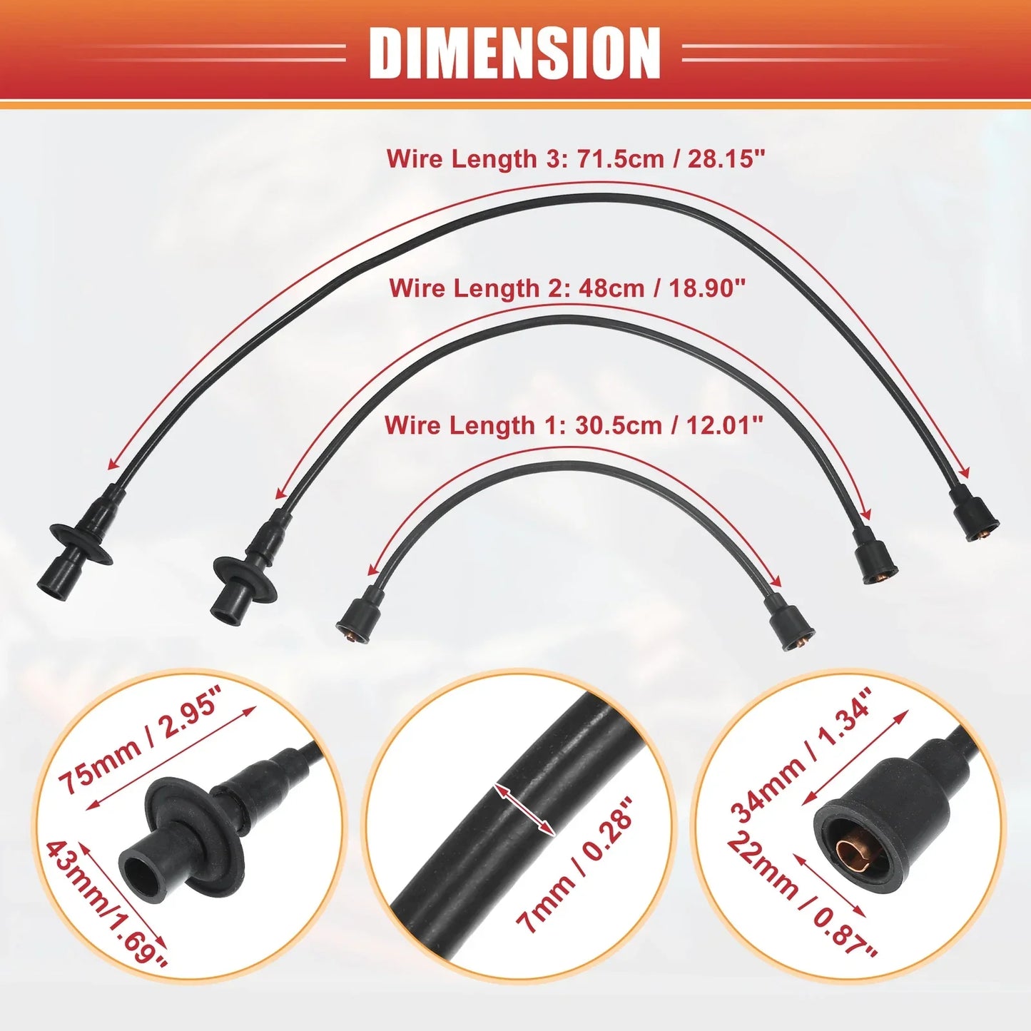 5 x Spark Plug Wire Ignition Coil Cables for VW Beetle Karmann (2000-2005)