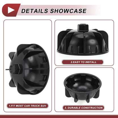 Car Wheel Center Caps 2 x for Mercedes Benz W205 (2015-2019) Black Plastic