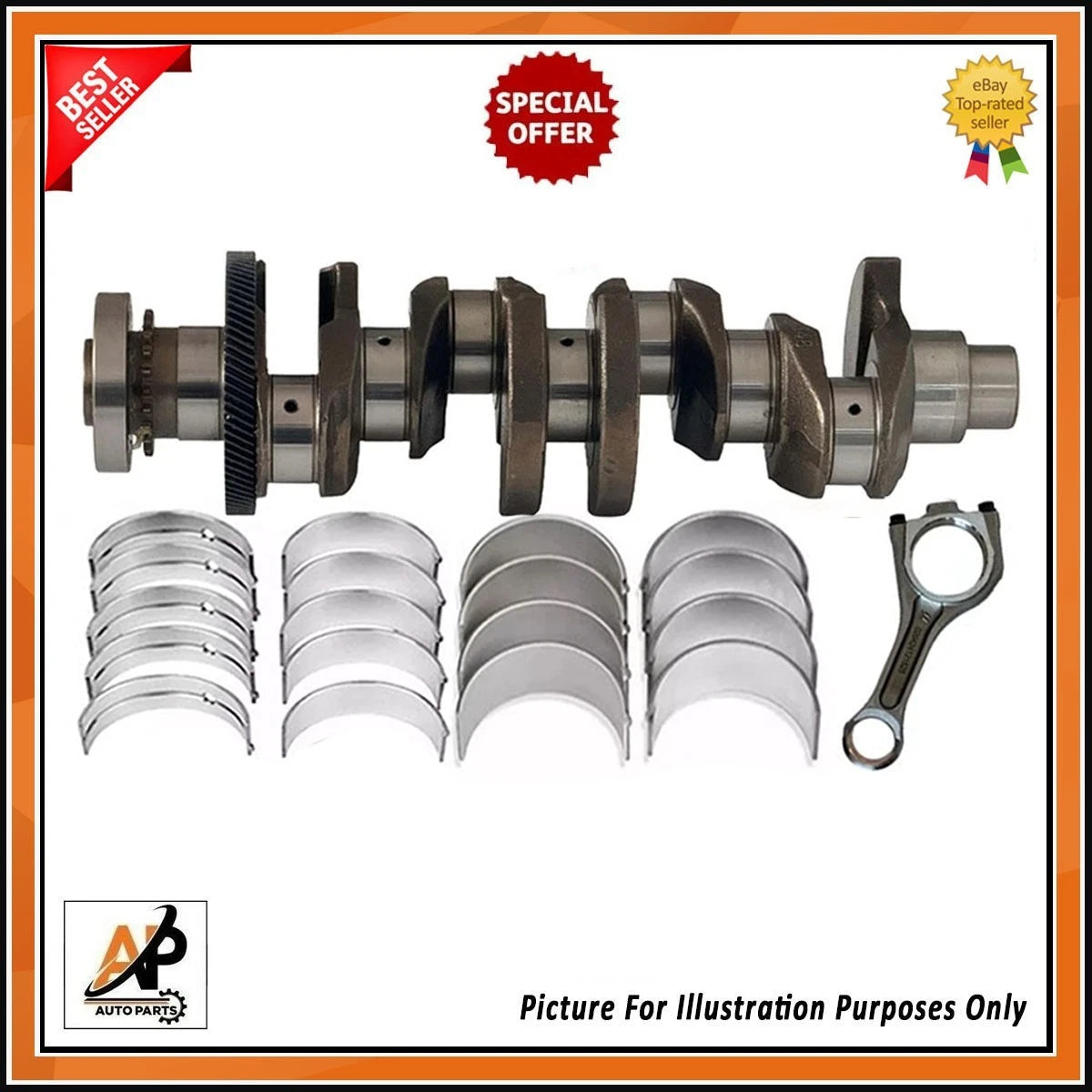 Crankshaft Nitrate Rebuild Kit with Bearings for Jaguar Land Rover 204DTA (2.0) (2014–2019)