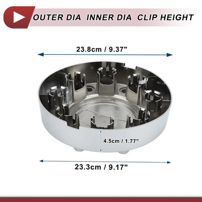 Wheel Center Caps for Dodge - Chrome Silver Tone Plastic (No.68081010AA)