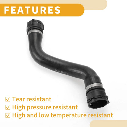 Radiator Hose 2 x for Mercedes-Benz C350e 2.0L (2016-2018) Rubber Black