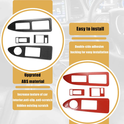 2 x Car Window Lift Trim Switch Panel Stickers for Dodge Challenger (2008-2014)
