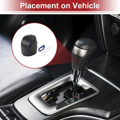 Car Gear Shift Knob Cover for Honda HR-V 2023-2024 Black Carbon Fiber Blue