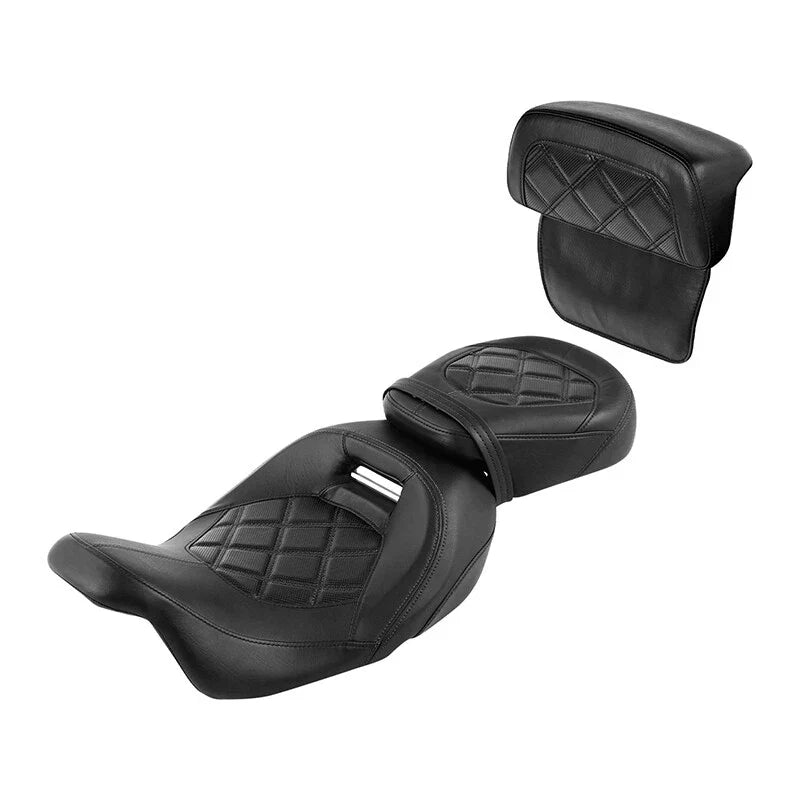 Driver & Passenger Seat & Backrest for Harley CVO Road Glide (2014-2023) Black