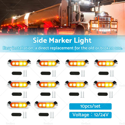 10x Amber/Red Clearance Lights for Truck Trailer Caravan