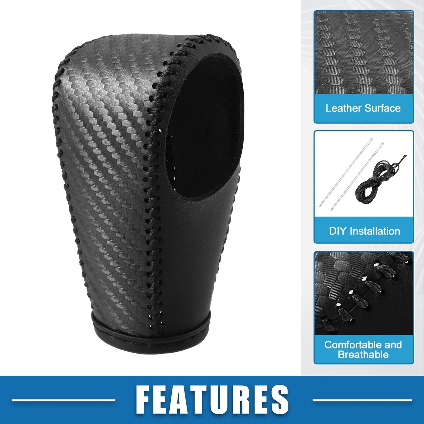 Gear Shifting Knob Cover for Honda HR-V PU Leather Carbon Fiber (2016-2023)