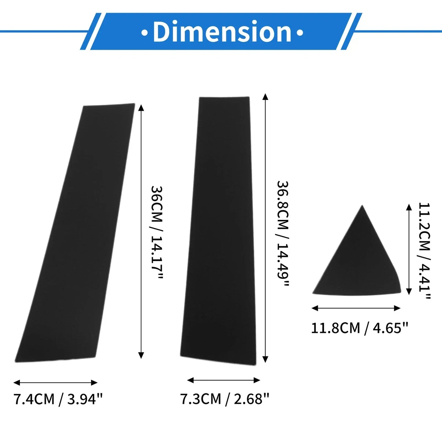 6 Pcs Black Door Pillar Window Trim for Dodge Charger (2006-2010)