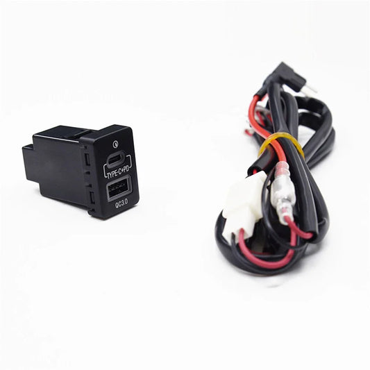 18W Type-C + QC3.0 Fast Car Charger for Mitsubishi L200 Triton (2015-2023)