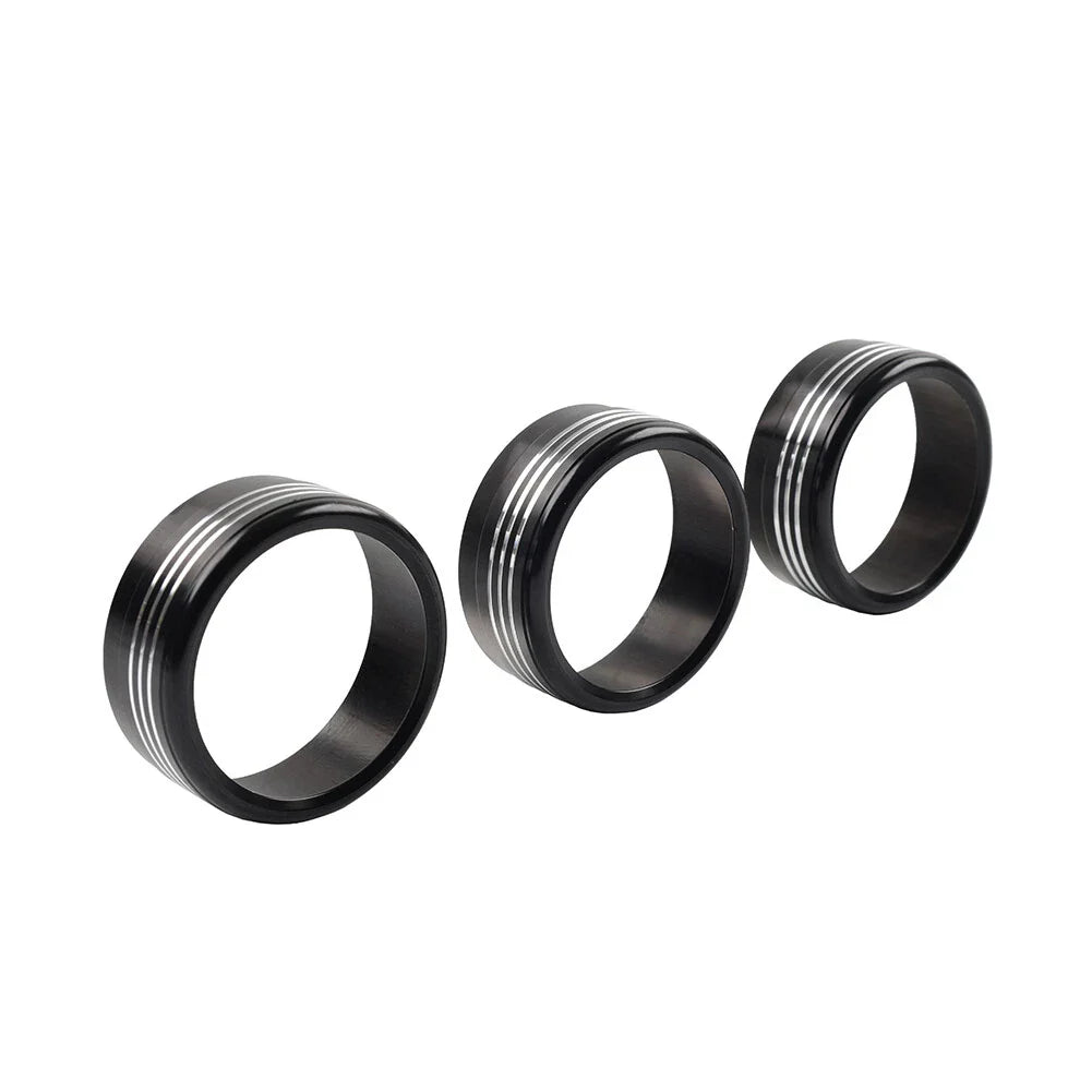 Black AC Climate Control Knob Ring Covers for Subaru Forester XV Crosstrek WRX (2014-2021)