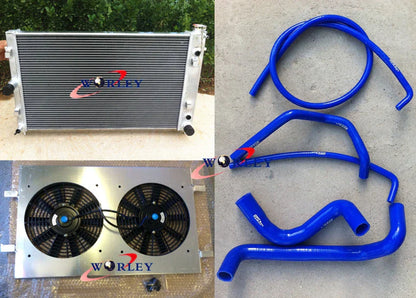 Aluminum Radiator + Fan Shroud + Hose for HOLDEN Commodore VZ LS1 LS2 SS V8 (04-06)