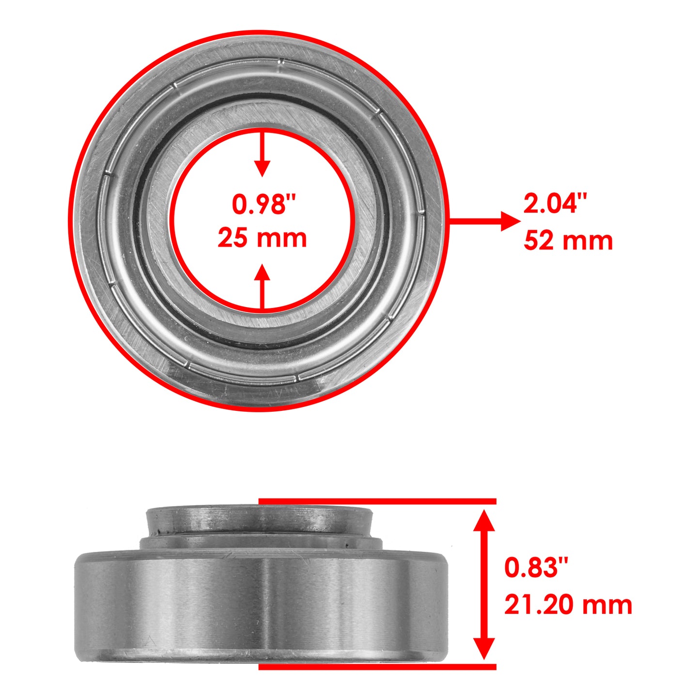 Blade Deck Spindle Bearing Kit with Lock Collar for Exmark 2X (1998–2009)
