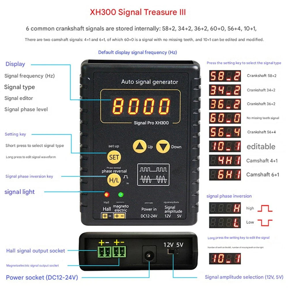 Automotive Sensor Simulator Tester  8000Hz Signal Generator Tool for Vehicle