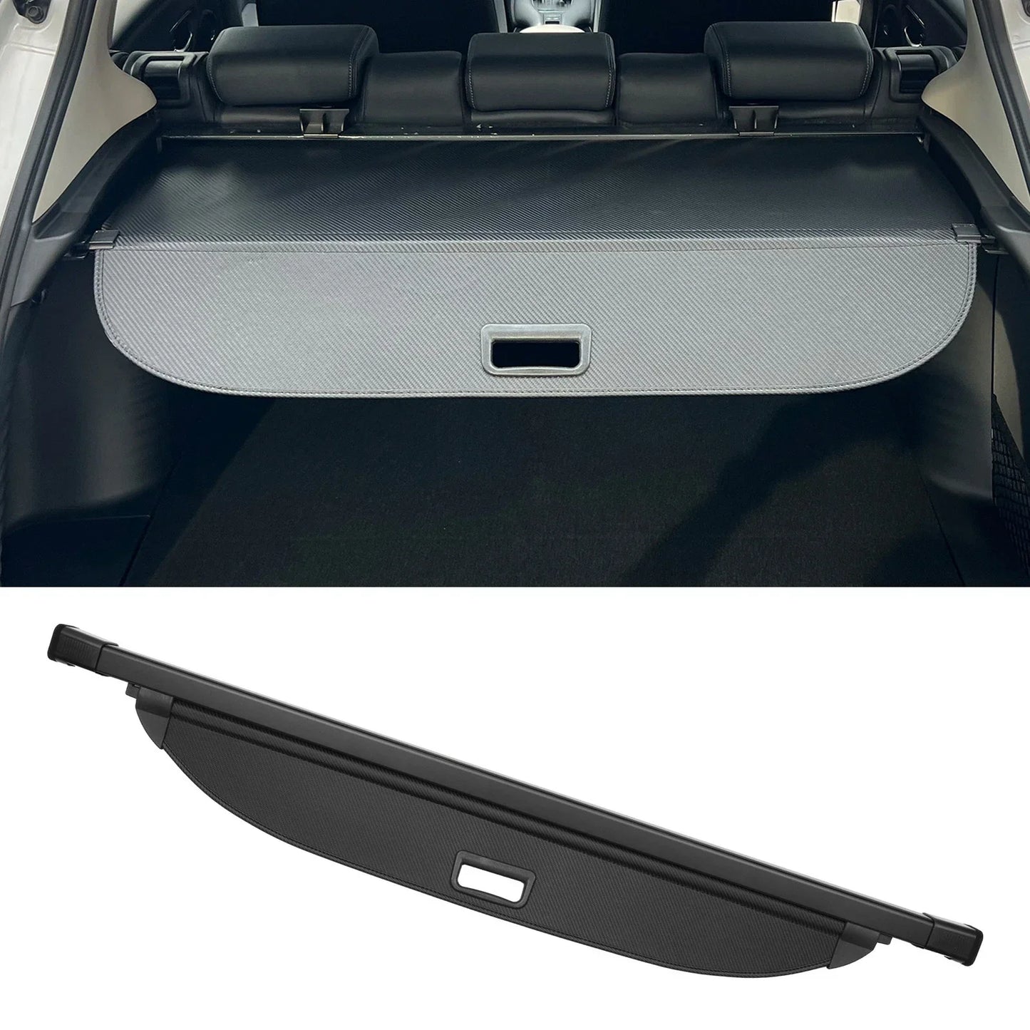 Retractable Cargo Cover for Hyundai Santa Fe Sport 2015-2018 Black Fiber