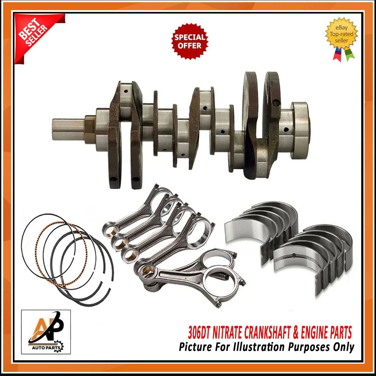 Engine Rebuild Kit Heavy Duty with Nitrate Crankshaft for Land Rover Range Rover (2002–2012)
