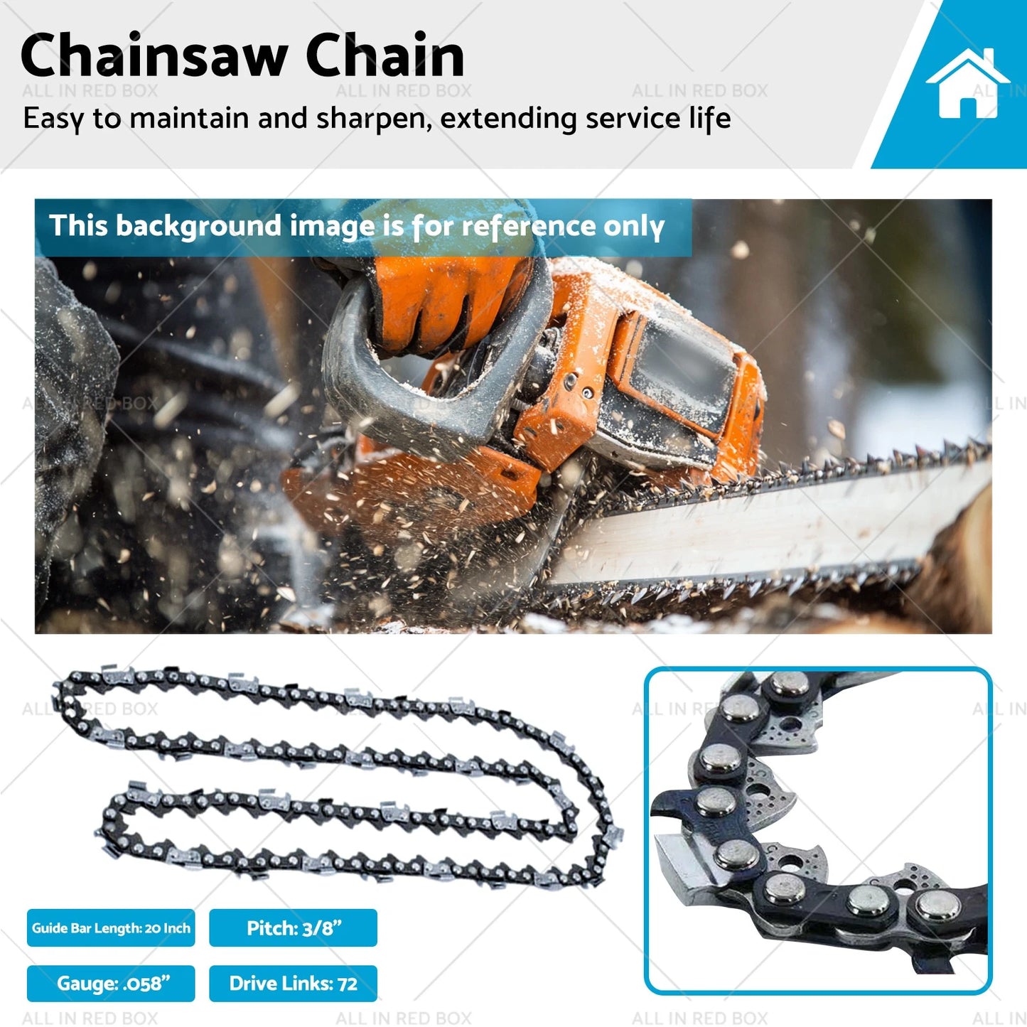 20" 3/8" .058 72DL Chainsaw Chain for Alpina Dolmar Husqvarna (Various Years)