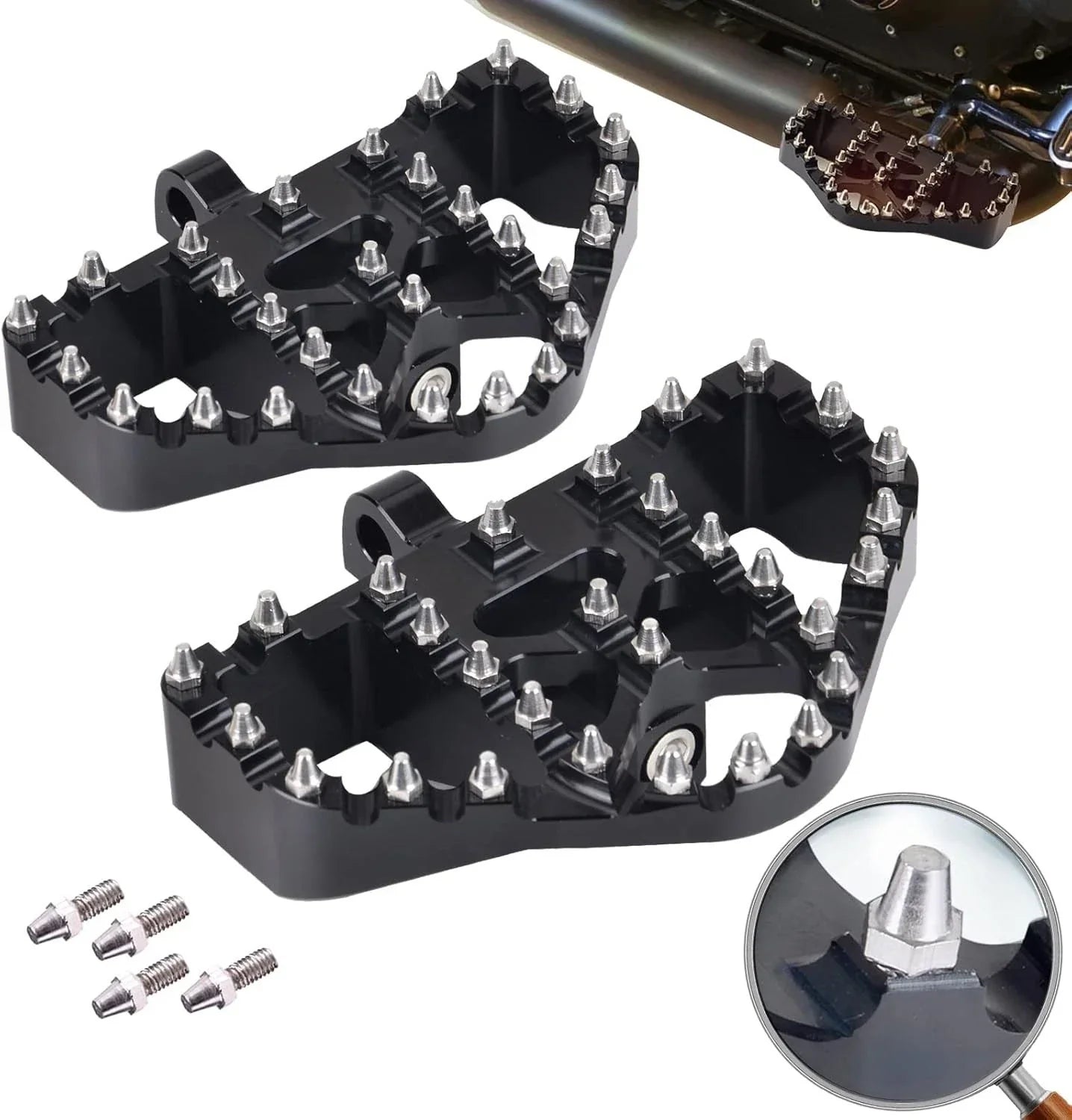 Wide Foot Pegs MX Style Floorboard for Harley Touring Sportster Softail Dyna