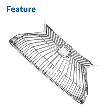 Front Hood Bumper Grille for Lexus ES350 (2019-2021) Chrome Silver Tone