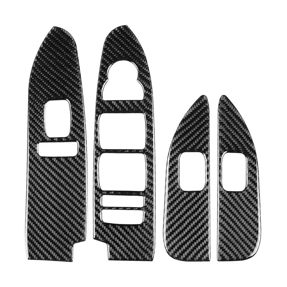 4Pcs Carbon Fiber Front Window Control Covers for Cadillac CTS 08-13