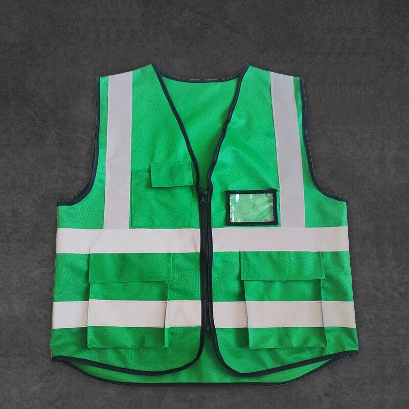 Reflective Safety Vest with Zip and ID Pocket for Workwear